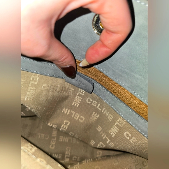 Celine Beautiful Suede Gray & Gold Shoulder Tote ✨️ (EUC)(SEE PICS) - Picture 7 of 9